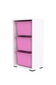 Dulap multifunctional, Estella, Bronz 3D, Alb/Roz