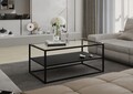 Masuta de cafea ELTAP, Stolik Verto, 100x60x45 cm, otel/sticla, negru/transparent