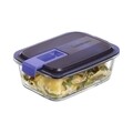Caserola ermetica, Luminarc, Easy Box, 0.82 L, sticla, albastru/transparent