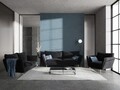 Canapea, Verveine, Mazzini Sofas, 3 locuri, 212x95x96 cm, catifea, negru