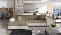 Coltar extensibil stanga 4 locuri, ELTAP, Sorento, 296x194x78 cm, lemn/poliester, bej inchis/bej