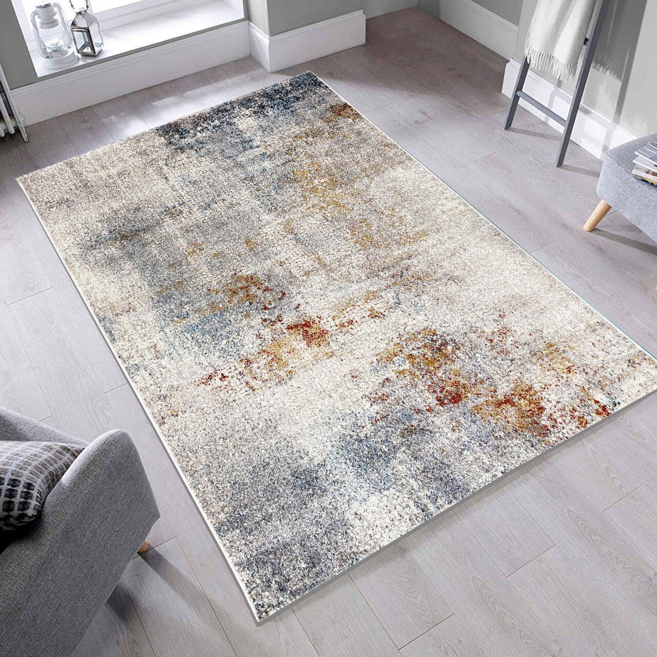 Covor, G8346 , 160x230 cm, Polipropilena, Crem / Albastru