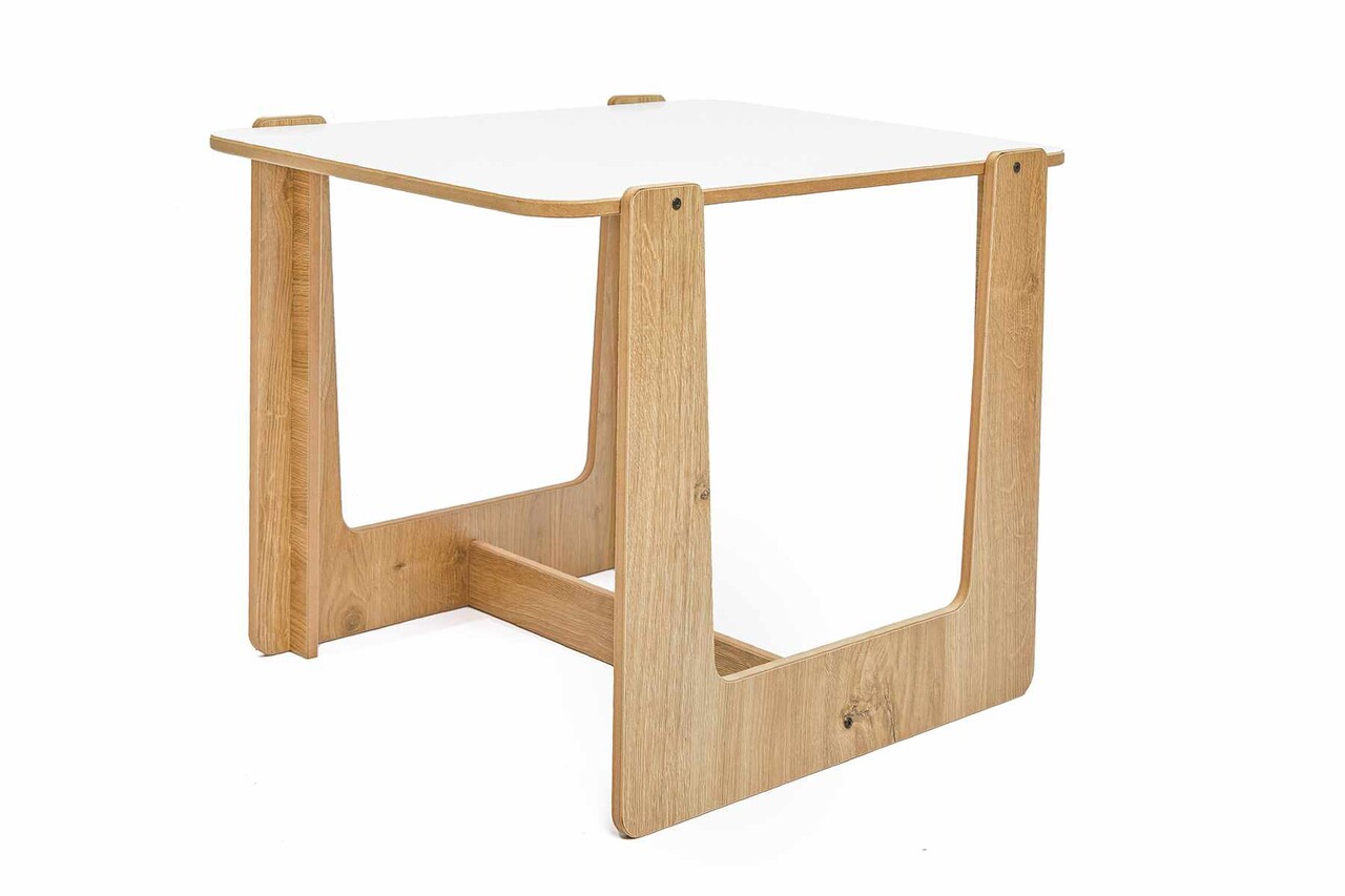 Set masa si scaun pentru copii, Hanah Home, Crane 1 St 1 Ch, Alb / Natural - view 3