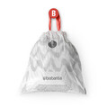 Set 40 saci de gunoi, Brabantia, PerfectFit, marimea B, 5 L, nailon, alb