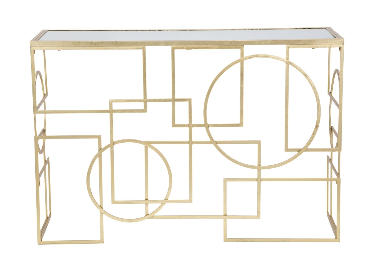 Consola Marie, Mauro Ferretti, 120x41x81 cm, fier, auriu/negru - 1 | YEO