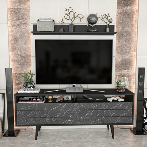 Comoda tv, retricy, ola, 160x35x64.5 cm, pal, negru