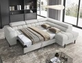 Coltar extensibil dreapta 5 locuri ELTAP, RT-03ROY, Ferucce, 276x200x93 cm, lemn/poliester, gri deschis