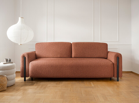 Canapea extensibila 3 locuri, ELTAP, SO-ARC-BL-30JAF, Arcadova, 244x97x97 cm, lemn/poliester, maro/negru