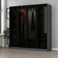 Dulap pentru haine, Minerva, Kale, 180x190x52 cm, PAL, Antracit / Negru