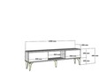 Comoda TV, Olivia, Arona Fireplace, 150x44.6x29.6 cm, PAL , Alb