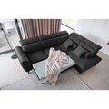 Coltar extensibil dreapta 4 locuri ELTAP, RT-06NU, Noble, 255x201x100 cm, lemn/poliester, gri inchis