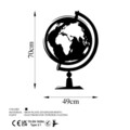 Decoratiune de perete, World Map 3, Metal, Dimensiune: 44 x 70 cm, Negru