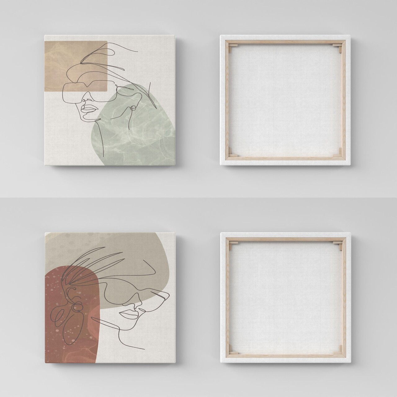 Set 2 tablouri decorative, ASR_CNVS25, Lemn, Multicolor - view 2