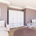 Dulap pentru haine, Miwood, Duru 1600-022, Alb mat