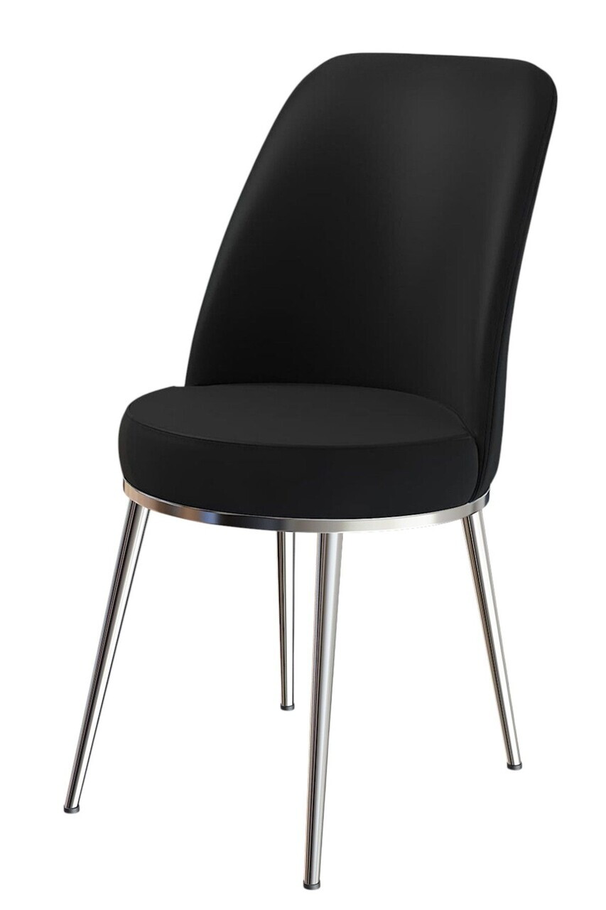 Set scaune 2 piese, Hanah Home, Dexa, Negru / Crom — imaginea 2