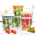 Set 3 recipiente cu inaltime ajustabila InnovaGoods, 500-1000 ml, plastic/silicon