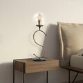 Lampa de masa, Fulgor, 942FLG1858, Metal, Negru/Maro antic