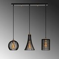 Lustra Fellini MR - 934, Opviq, 70 x 23 x 130 cm, 3 x E27, 100W, negru