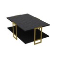 Masuta de cafea, Zena Home, Polka, PAL, Aur/Negru