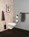 Suport hartie igienica, Wenko, Bosio, 8 x 12.5 x 18 cm, inox, negru
