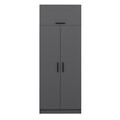 Dulap pentru haine, Minerva, Kale Anthracite, 90x255x52 cm, PAL, Antracit