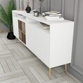 Consola, Hommy Craft, Milan, 180x77x35 cm, PAL, Alb/Auriu