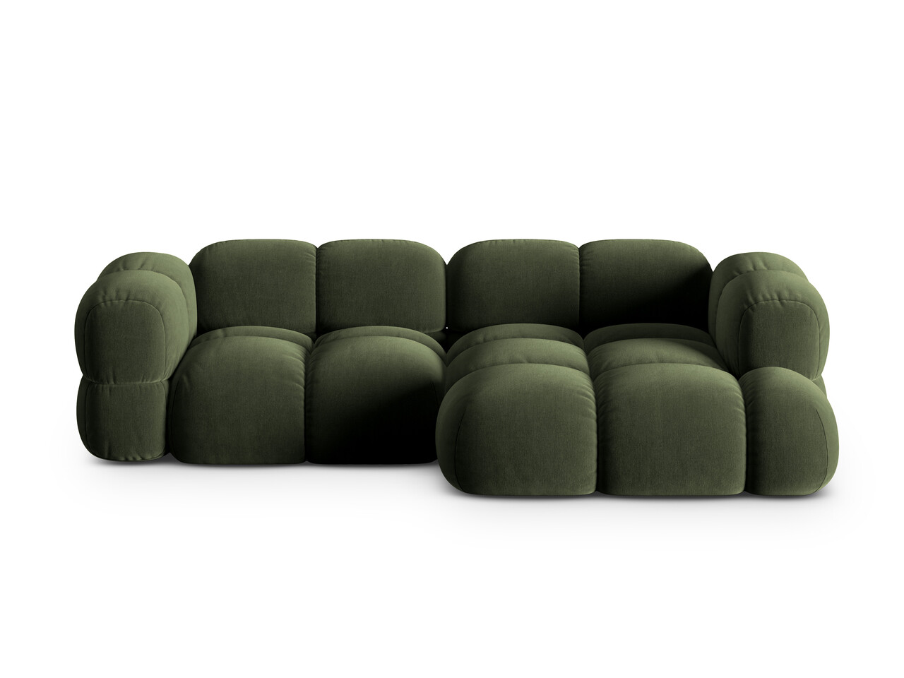 Coltar dreapta 3 locuri, Loretto, Cosmopolitan Design, 250x147x68 cm, catifea, verde