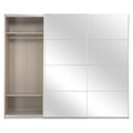 Dulap inalt cu 3 usi culisante, Mira, 271 x 62 x 229 cm, pal/oglinda, sonoma