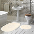 Set covorase de baie 2 piese, Alanur Home, Melek, Poliester, Crem