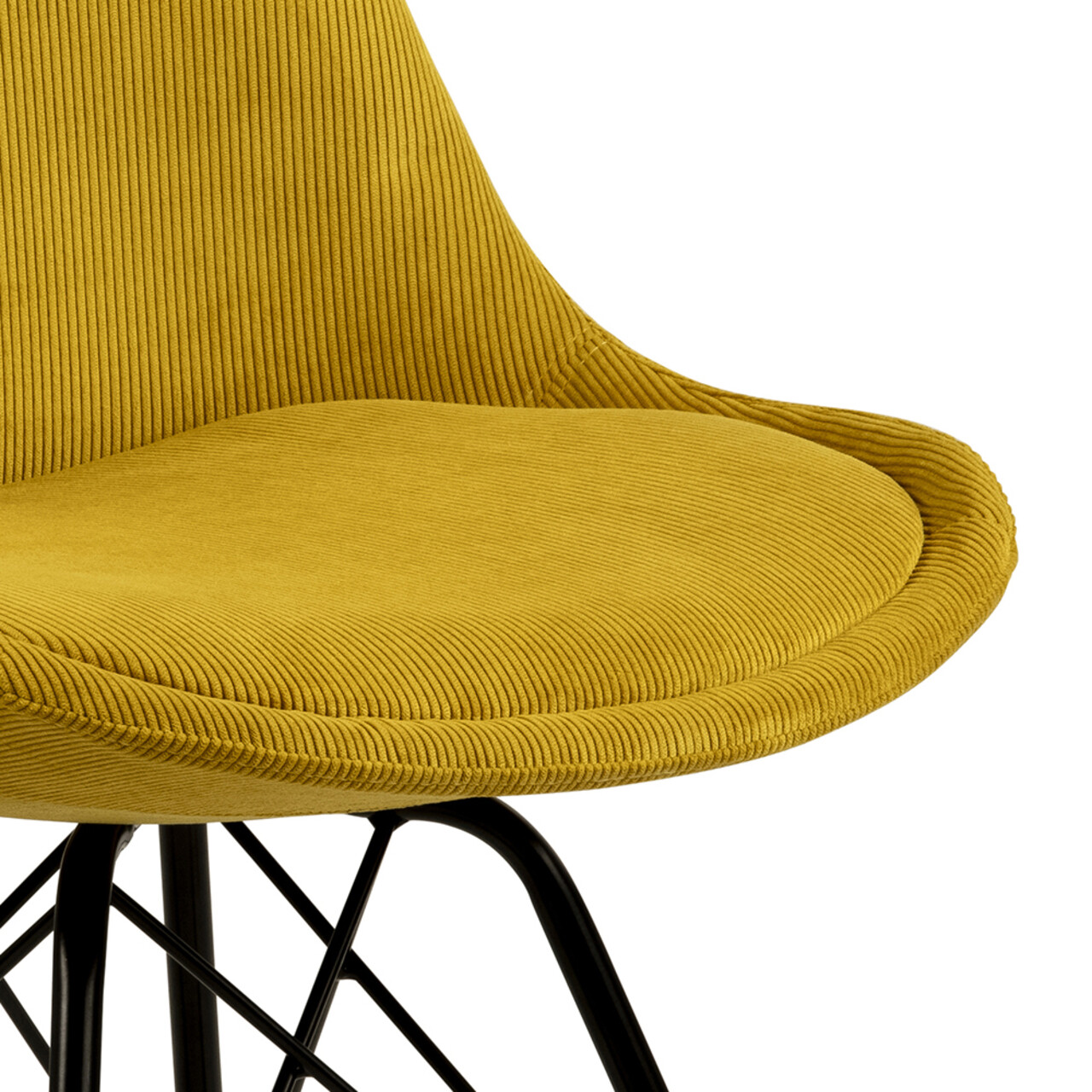 Scaun Eris, Actona, 48.5x54x85.5 cm, tesatura corduroy/otel, galben - view 3