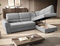Coltar extensibil dreapta 3 locuri ELTAP, RT-03NU, Siber, 270x186x93 cm, lemn/poliester, gri deschis