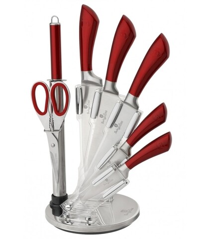 Poza Set cutite si accesorii, 8 piese, Berlinger Haus, Burgundy, inox