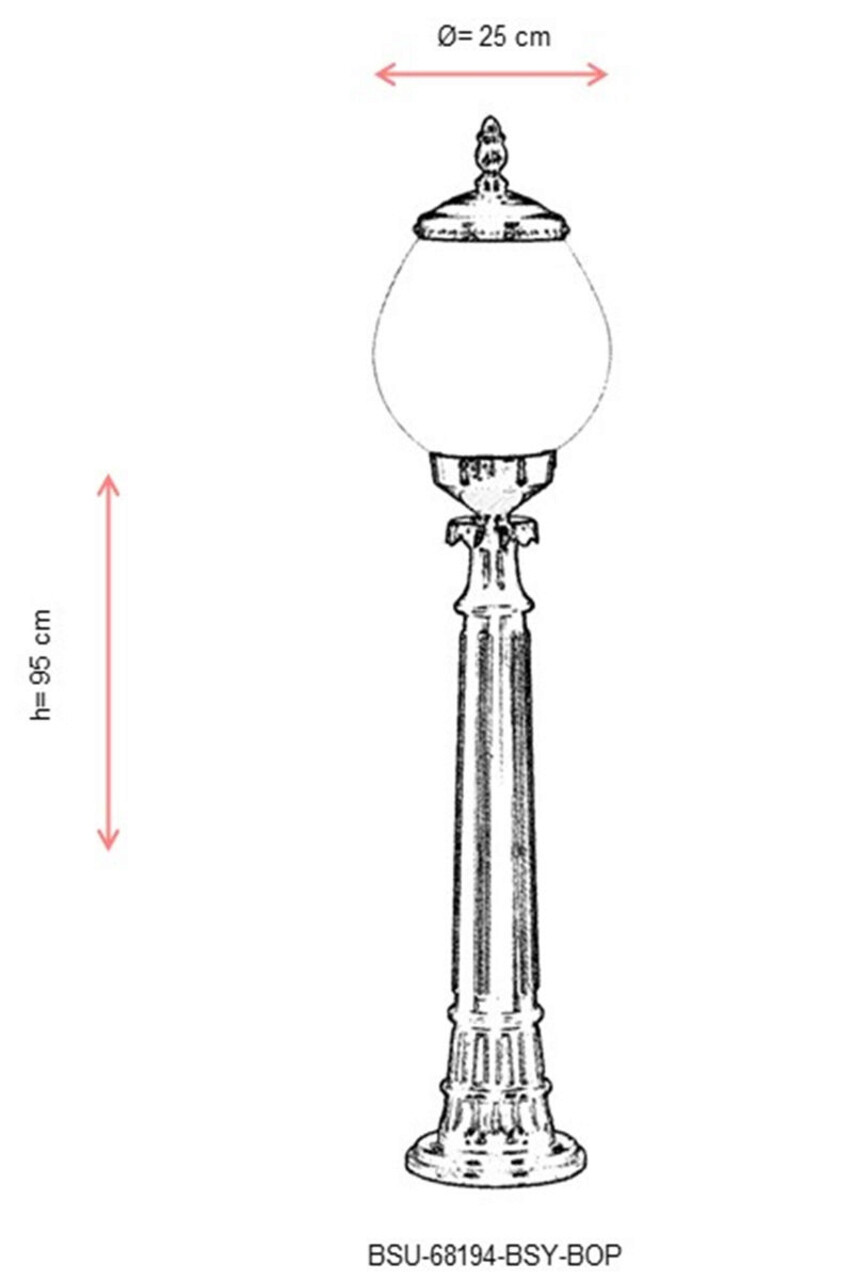 Lampadar de exterior, Avonni, 685AVN1284, Plastic ABS, Alb/Negru