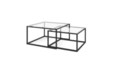 Masuta de cafea ELTAP, Stolik Cloue, 140x65/75x35/41 cm, metal/sticla, negru/transparent