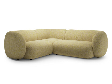 Coltar stanga 4 locuri, Kate, Micadoni, 252x220x76 cm, tesatura structurata, galben melanj