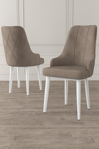 Set scaune 4 piese, Charlotte, Trex, Cappuccino / Alb