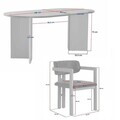 Set masa si scaune (5 piese), Nordure, Meridia 4, Travertin / Nuc Milano / Nuc Închis / Alb