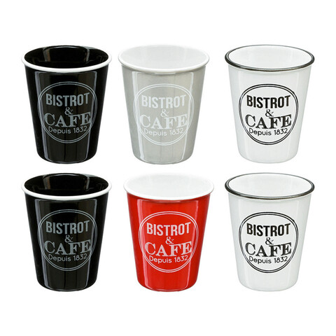 Set 6 cesti pentru cafea Bistrot, 5five, 110 ml, ceramica 5five