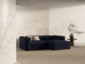 Coltar dreapta 2 locuri, Bergamo, Cosmopolitan Design, 244x152x70 cm, tesatura structurata, albastru navy