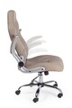 Scaun de birou Boneville, Bizzotto, 52 x 66 x 114 cm, piele ecologica, bej