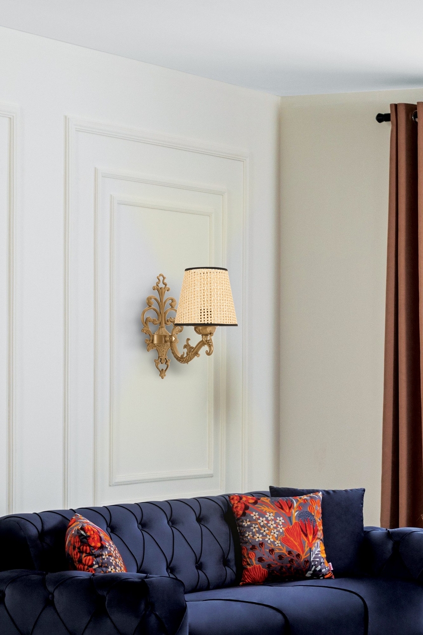 Aplica de perete, Opviq, 390FLH2332, Natural / Aur