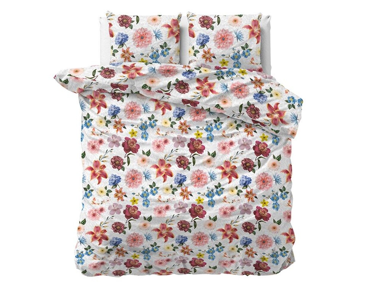 Lenjerie De Pat Dubla Satin Clover Multi, Dreamhouse, 3 Piese, 200x220 Cm, Bumbac Satinat, Multicolora