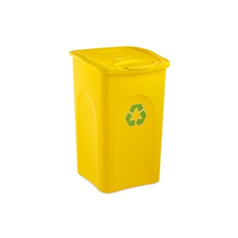 Pubela Begreen cu capac, colectare selectiva, plastic, 50 L, galben