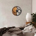 Ceas de perete, Circles, Lemn/metal, Dimensiune: 56 x 3 x 56 cm, Nuc / Negru