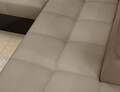 Coltar extensibil stanga 4 locuri ELTAP, ERI-49, Eridano, 275x202x88 cm, lemn/poliester, maro deschis/maro inchis