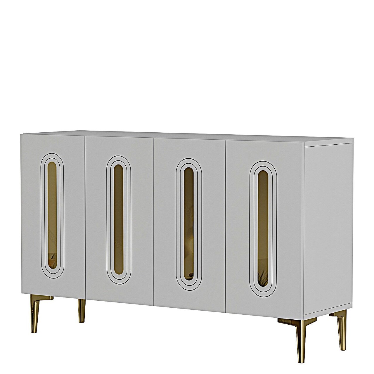 Consola, Hanah Home, Rany 120, 120x75x32 cm, Alb/Auriu - view 3