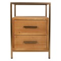 Noptiera Wooden, Creaciones Meng, 45x36x65 cm, lemn de brad, natural/auriu