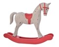 Decoratiune Horse, Decoris, 28x23 cm, lemn, rosu/alb