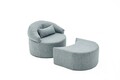 Canapea extensibilă cu 1 loc, Balcab Home, 825BLC4724, Material: 100% POLIESTER (țesătură cu textură de in), Gri