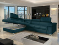Coltar extensibil stanga 4 locuri ELTAP, ERI-38, Eridano, 275x202x88 cm, lemn/poliester, albastru